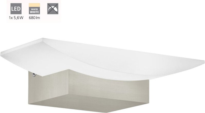 Led Wandleuchte Metrass nickel-matt 10,5 x 20 cm warmweiß Wandleuchten - Eglo