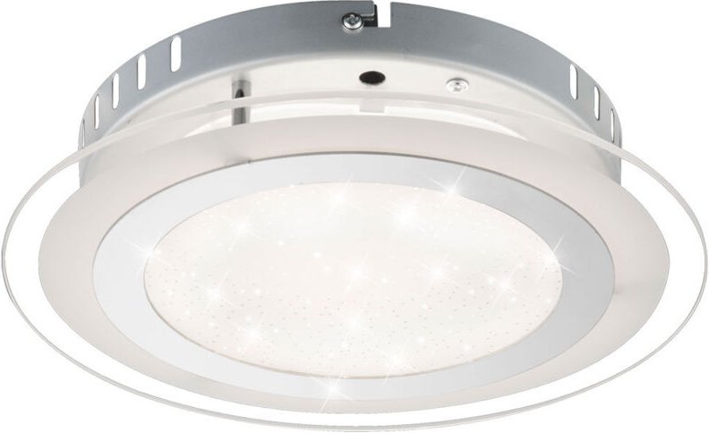 Led Deckenleuchte Deckenlampe Sternenhimmeleffekt Schlafzimmerlampe Chrom, Glas opal, 18W 1250lm warmweiß-kaltweiß, DxH ...