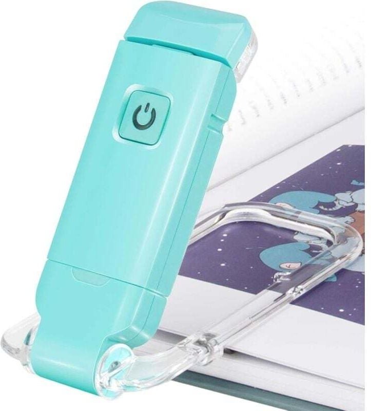 Lámpara de lectura usb azul, recargable, led, para lectura junto a la cama, con abrazadera, 3 niveles de brillo ajustabl...