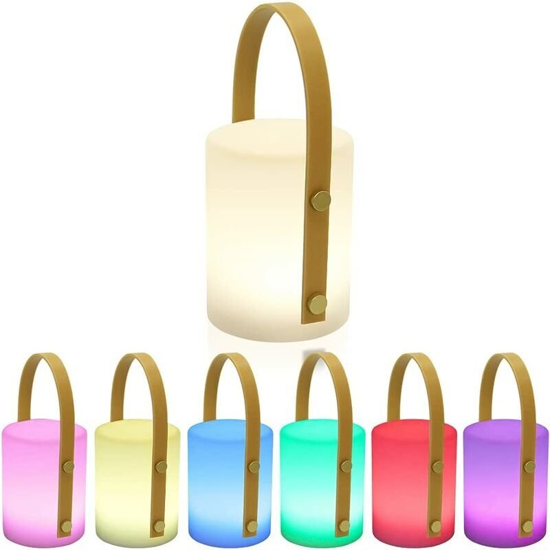 Crediri Dimmbare Tischlampe für draußen, rgb, kabellos, 8 Farben, tragbare Tischlampe für draußen, Garten, Wohnzimmer, T...