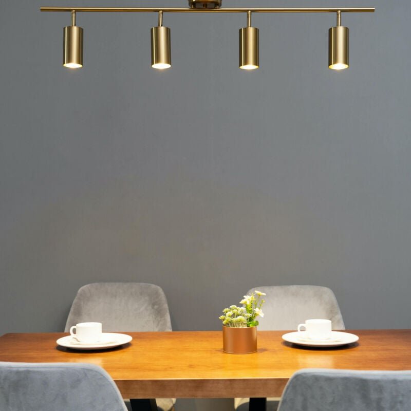 Mehrköpfige Deckenleuchte aus goldfarbenem Metall - Estrid