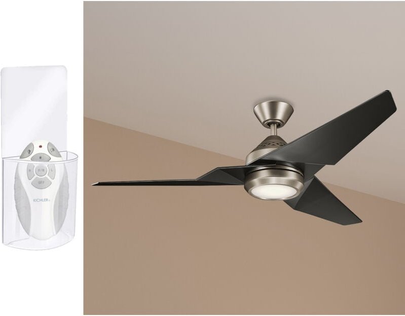 Meinewunschleuchte - Deckenventilator mit Licht und Fernbedienung, Schwarz-Silber, ø 152cm