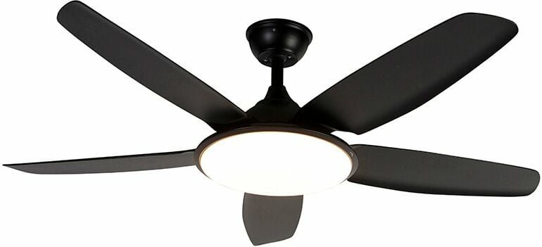 Deckenventilator schwarz 130cm inkl. LED Dimmbar mit Fernbedienung - Vifte