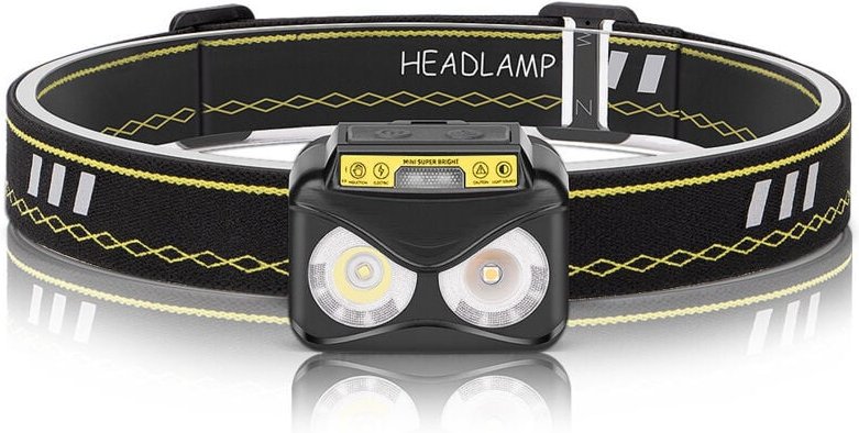 Stirnlampe, leistungsstarke wiederaufladbare LED-Stirnlampe, IPX5 wasserdicht, hell, Bewegungssensor zum Angeln