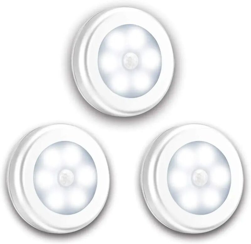 3er-Set LED-Nachtlichter mit Bewegungsmelder, batteriebetriebene Wandleuchten für Flur, Bad, Schlafzimmer und Küche