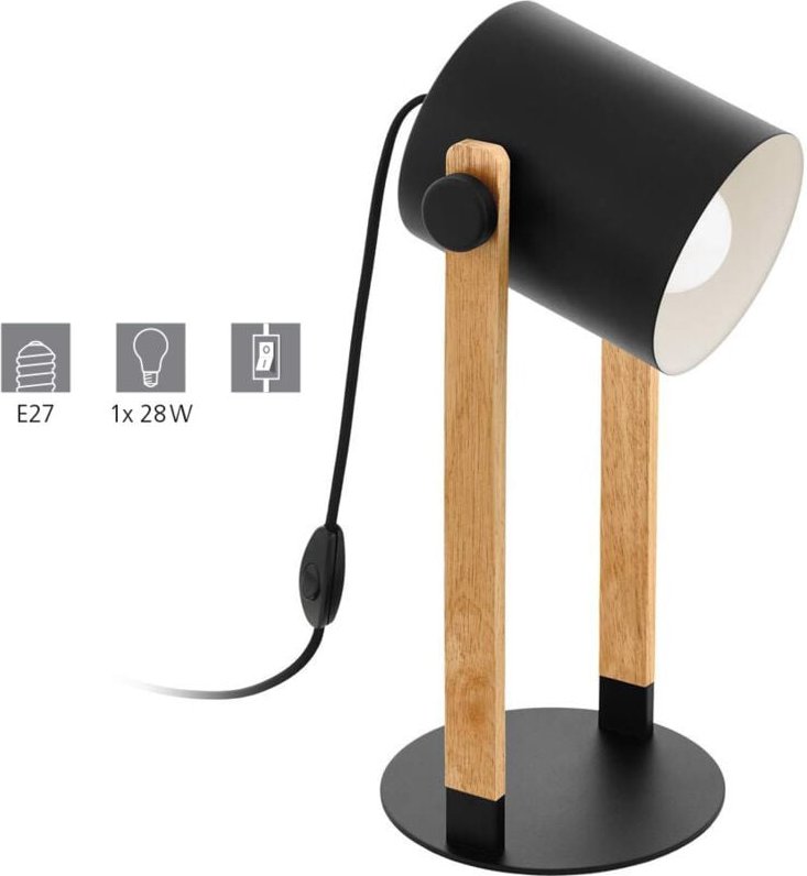 Hornwood Schreibtisch-Arbeitsleuchte Schwarz, Creme