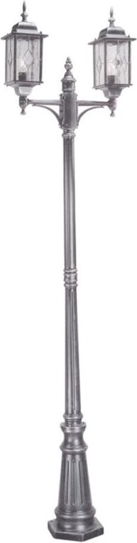 Wexford - 2 Licht Außenlaternenpfosten Schwarz Silber IP43, E27 - Elstead