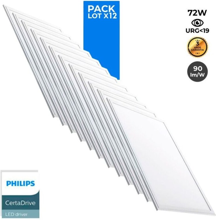 Barcelona Led - 12er-Pack LED-Einbaupanels slim 120x60 cm - philips Treiber -