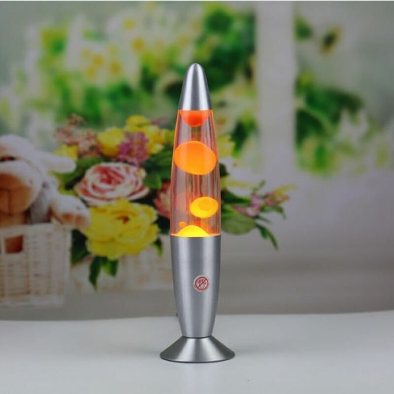 Lampe À Lave Orange Futuriste Avec Interrupteur Pour Décoration Moderne