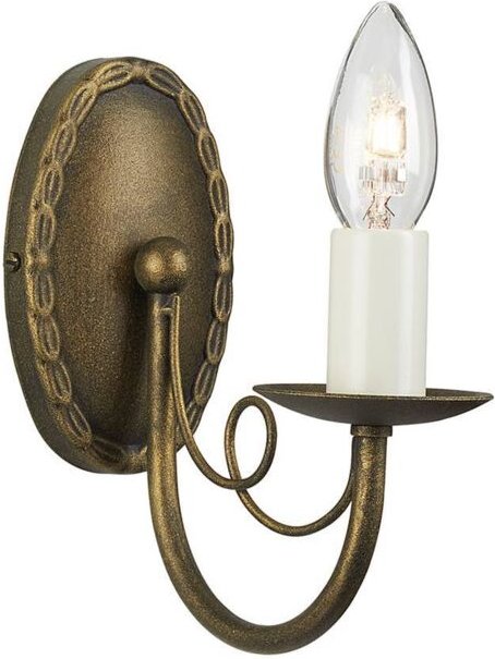 Elstead Minster - 1 Licht Innenkerze Wandleuchte Schwarz, Gold, E14