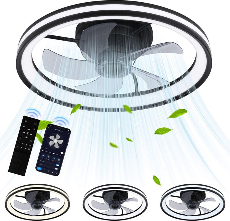 Randaco LED Deckenventilator Ventilator Beleuchtung mit Fernbedienung Ventilator Timing für Schlafzimmer