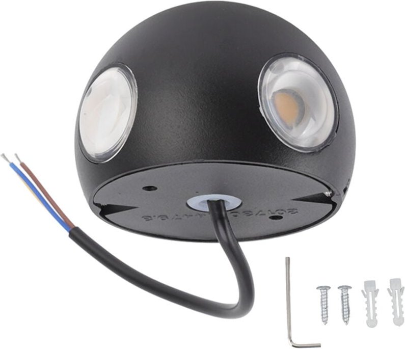 Kugelförmige Wandleuchte, wasserdichte LED-Lichtquelle 85-265V, LED-Wandleuchte für Flur, Hof, Korridor