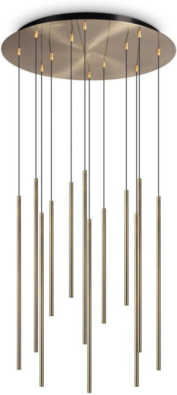 Filo led 12-flammige Cluster-Pendelleuchte, Messing, 2700 k - Ideal Lux