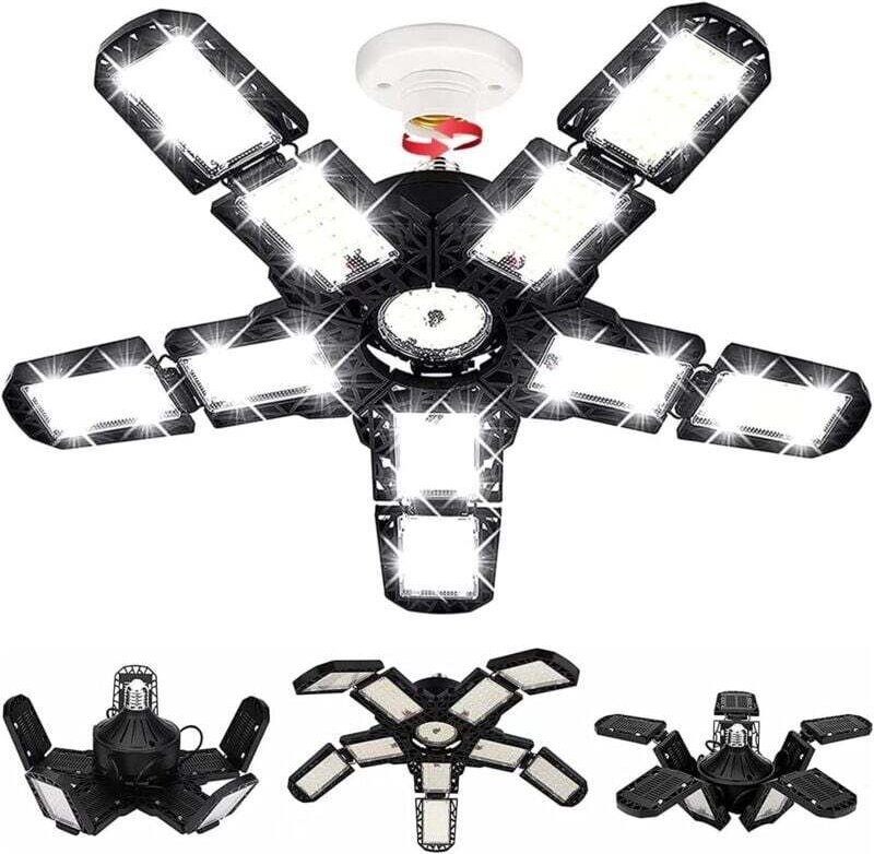 LED-Garagenleuchte, LED-Garagenbeleuchtung, verstellbare LED-Werkstatt-Deckenleuchte, 180 W, E26, 6000 K, mit mehreren v...