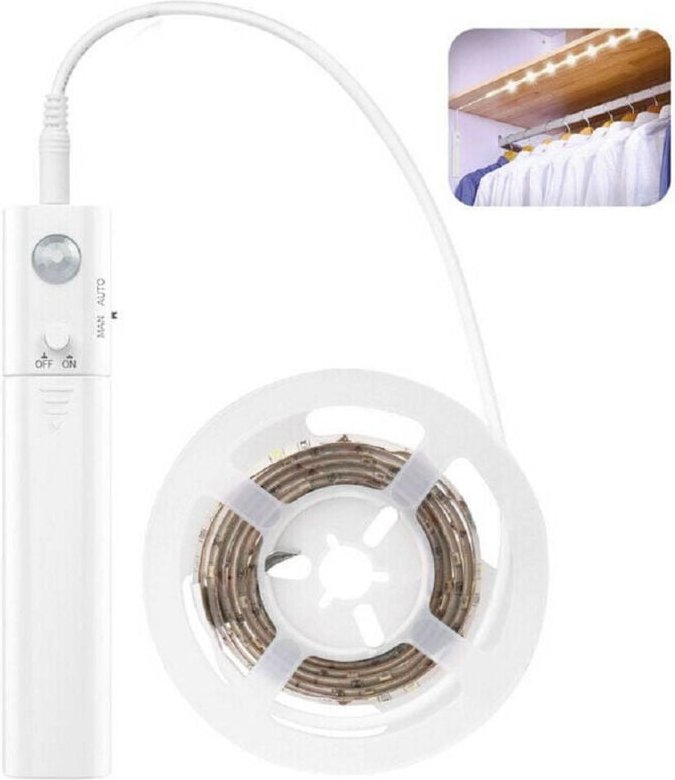 Thumbnail - Trade Shop Traesio - Trade Shop - led striscia mit movor sensor 1 metro 4000K 2.4W für armadi cassetti -