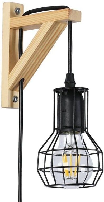 Holz-Wandleuchte Käfig 'mica' Inklusive Glühbirne