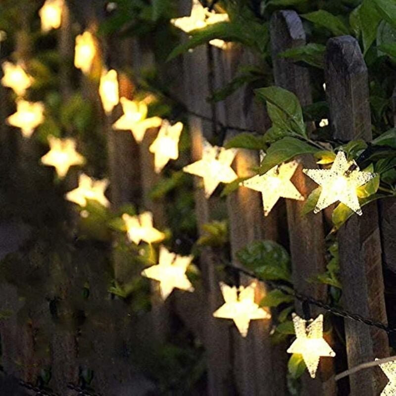 Solar-Gartenlichterkette, 7 m, 50 LED-Sternenlichterkette für den Außenbereich, solarbetrieben, wasserdicht, 8 Modi, dek...