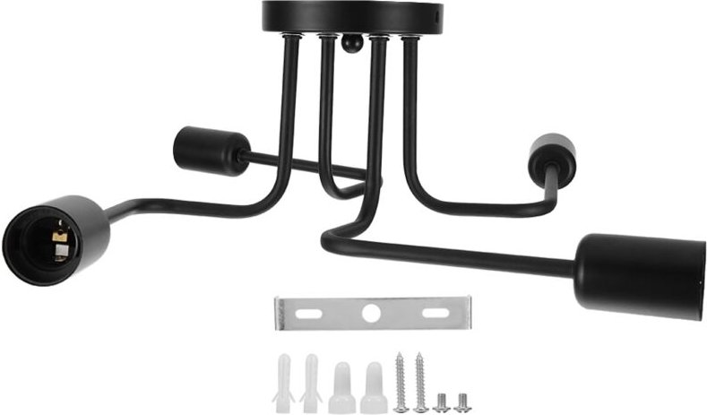 Eosnow 4 Licht Deckenleuchte, schwarze E27 -Leuchte für die Caféstange