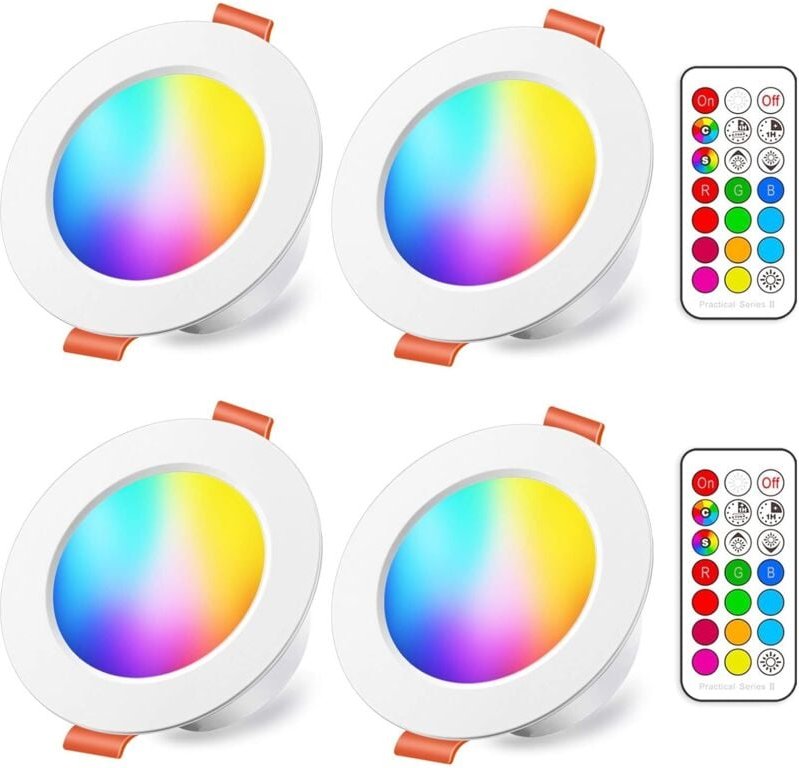 LED-Einbaustrahler 10 w rgb dimmbar rgb Warmweiß (4 Stück)