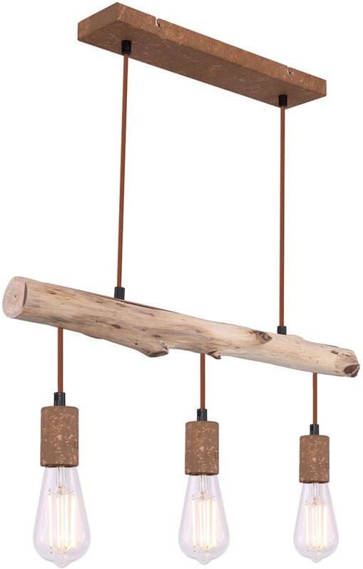 Hängeleuchte - Jakob - braun - holz - große esstischlampe - Globo