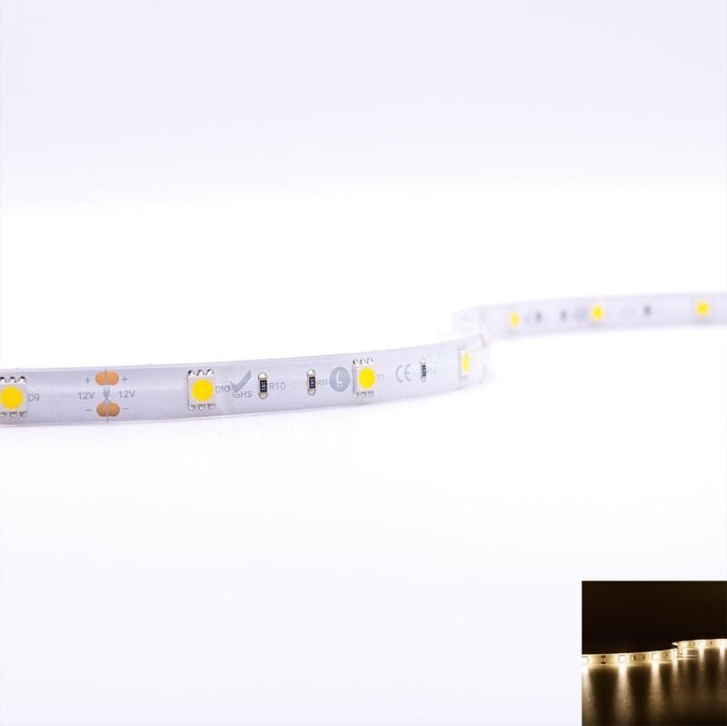 Thumbnail - Strip 12V LED Streifen 5M 7,2W/m 30LED/m 10mm - Lichtfarbe: Warmweiß 3000K - Schutzart: IP65