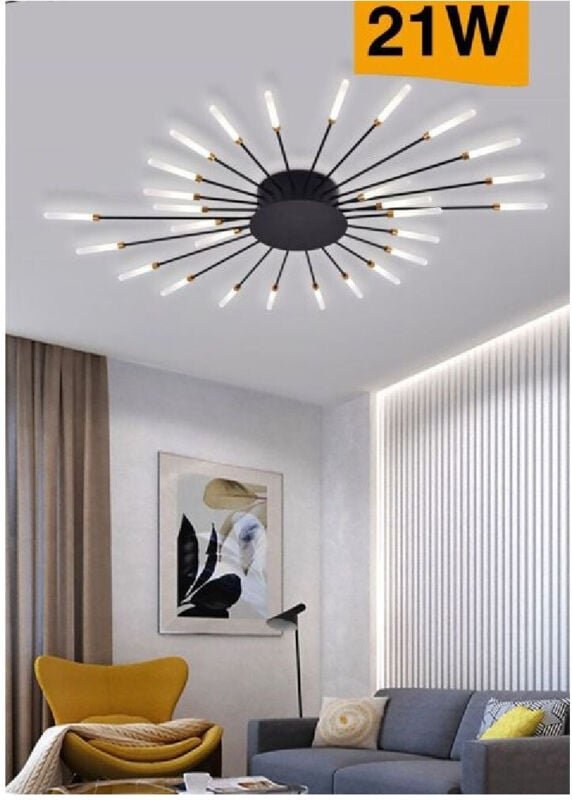 Thumbnail - Trade Shop - moderne led deckenleuchte 21W deckenlampe mit lichtstrahlungen 6500K 3000K 4000K C33 -