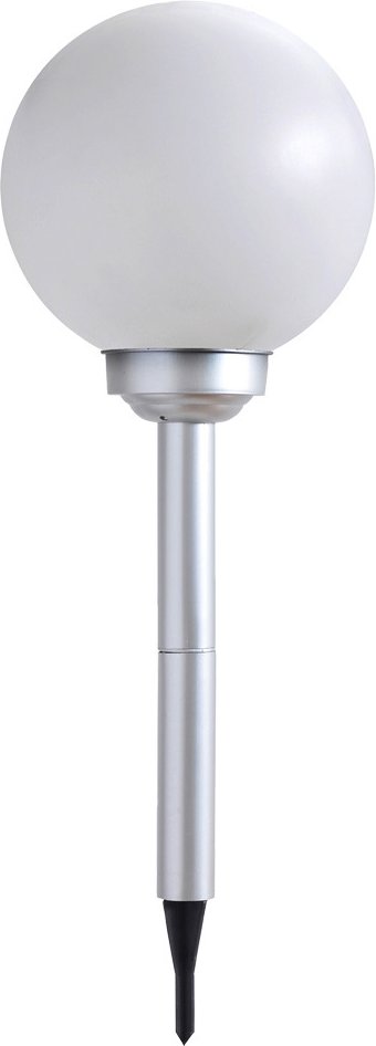 Led Solar Garten Steck Lampe Terrassen Beleuchtung Außen Erdspieß Kugel Leuchte weiß silber
