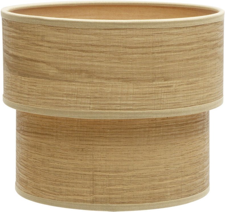 Fabrilamp - Lampenschirm of Tisch of Licht Holz doppelt lächeln E14 (18x16x16cm)