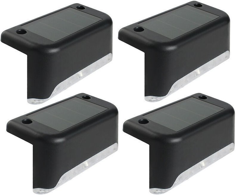 4er-Set LED-Solar-Weg- und Treppenleuchten für den Außenbereich, Garten, Hof, Zaun, Mauer, Landschaftsbeleuchtung