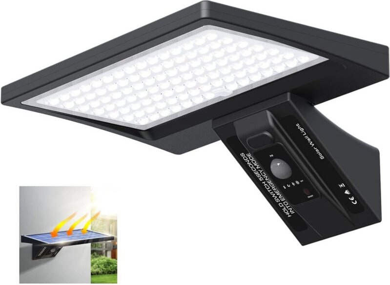 Thumbnail - Mascot Solarlampe für den Außenbereich, 5200 mAh, 1200 lm, 104 LEDs, Solar-Außenleuchte mit 150°-Bewegungssensor, IP65, ...