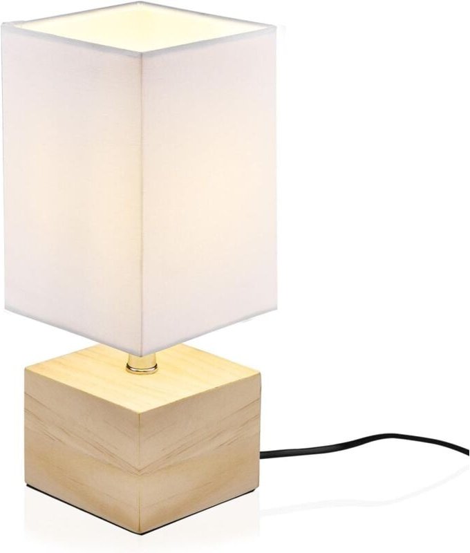 Moderne dekorative Nachttischlampe, ästhetische Atmosphäre Tischlampe Lesen Augenpflege Holz Natur Schlafzimmer Beleucht...