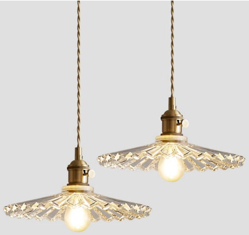 Vintage Pendelleuchte Glas Hängelampe Lampenschirm Geflochtene Flexible Wire Deckenleuchte 2 Stücke