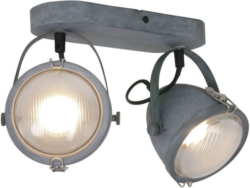 Spot - Paco - grau - glas metall - aufbauleuchte - GU10 - Mexlite