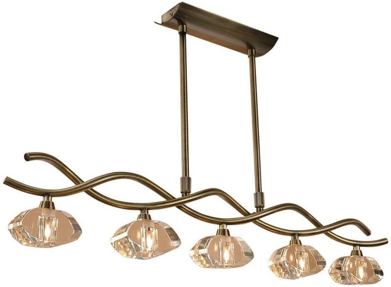 Inspired Mantra Alfa Lineare Pendelleuchte 5-flammig G9, Antikmessing