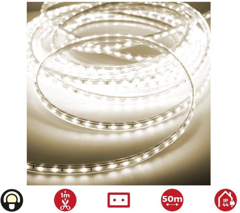 Strip de led 50m. 60 leds/m 4,2w/m white warm 3.200k ip44 edm 220-240v (indoor-outdoor use)