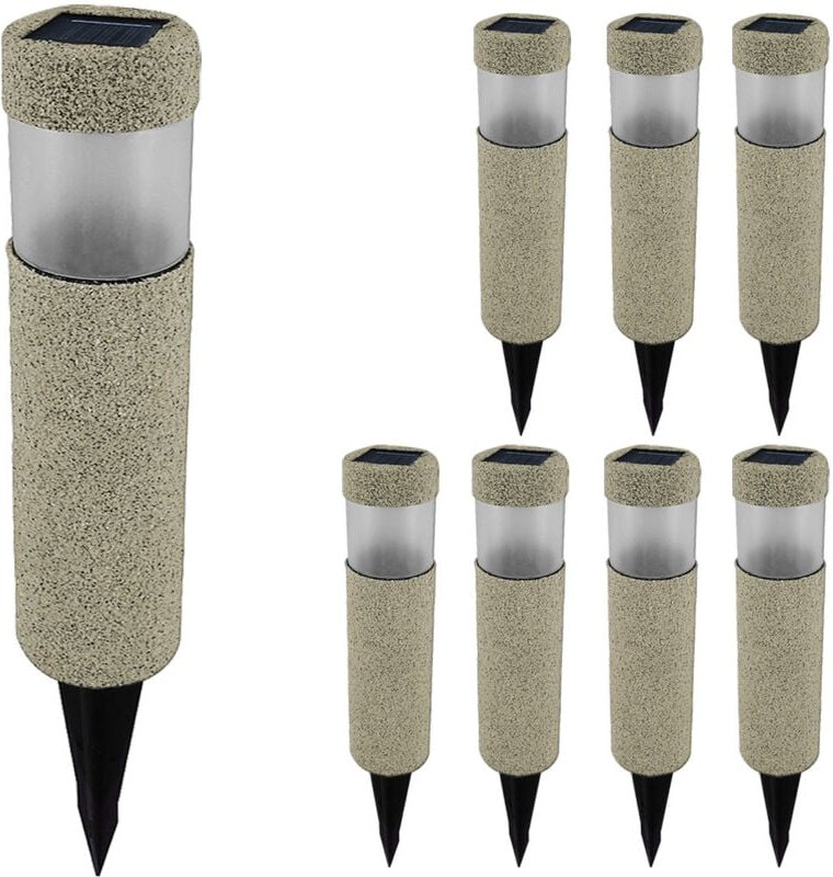 Monzana® led Solarlampe Außen 8er Set Wetterfest IP44 Erdspieß Solar Gartenleuchte Solarleuchte Wegeleuchte Garten Balko...