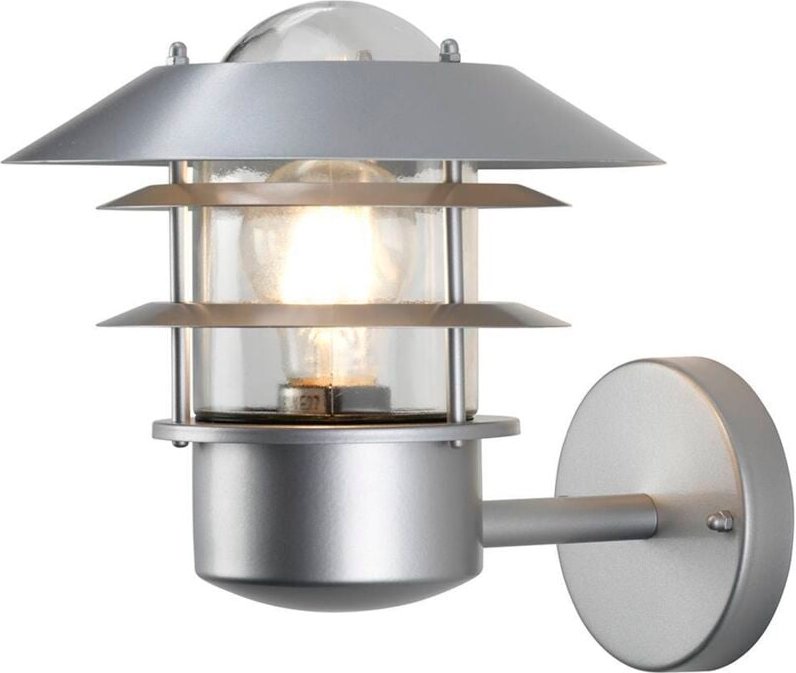 Elstead - Außen Wandlaterne helsingor aus Edelstahl, Silber Höhe 24cm