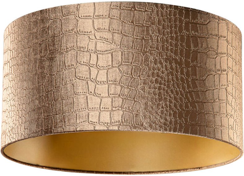 Samtlampenschirm Krokodil-Design mit goldener Innenseite 50/50/25