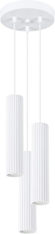 Licht-erlebnisse - Hängelampe Aluminium 19,5 cm breit h: max. 108 cm Weiß GU10 3-flammig Modern Hängeleuchte