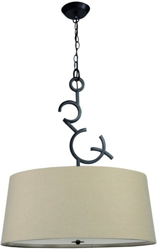 Inspired Mantra - Argi - Deckenanhänger 3 Light E27 Round mit Taupe Shades Brown Oxide