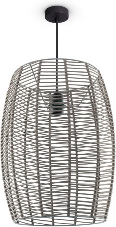 Led Pendellampe Wohnzimmer Hängeleuchte Esszimmer Vintage Korboptik Boho Natur Pendelleuchte, Schwarz 3 - Paco Home