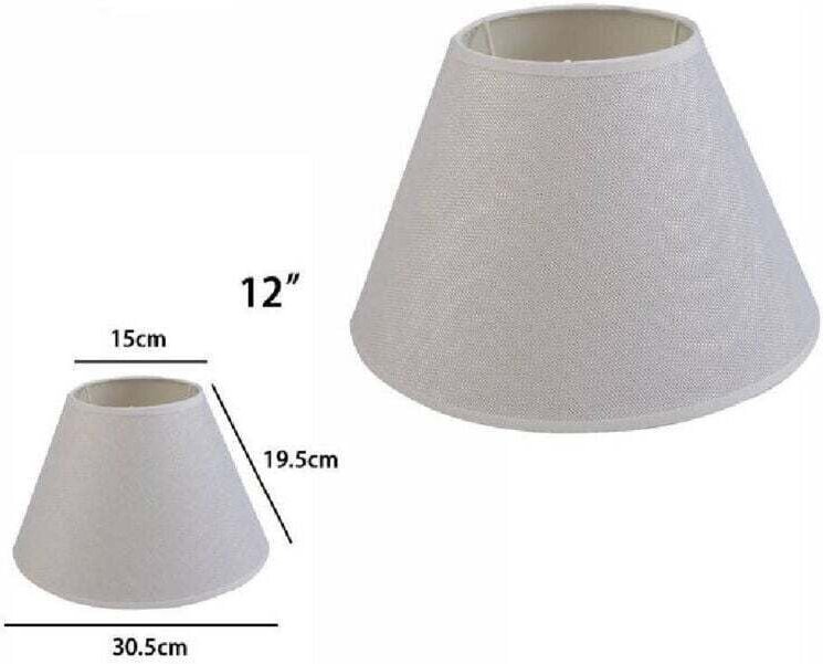 Klassischer konischer Lampenschirm in Zylinderform, Ersatz für Lampe und Wandleuchte, aus TNT-Stoff, Weiß, 30,5 cm - Ymy...