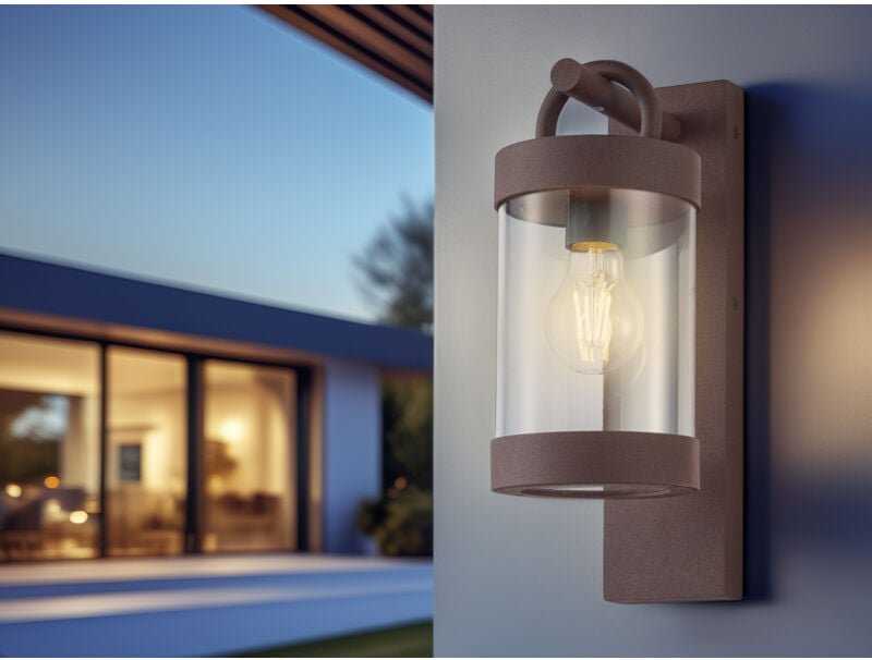 Trio - Außenwandleuchte sambesi Laterne im Landhausstil, Rostoptik, Höhe 33cm