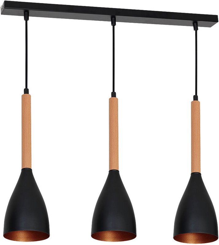 Edle Pendellampe Metall Holz 3xE27 verstellbar Esstisch