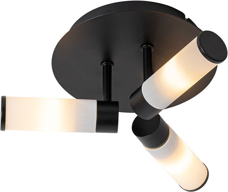 Moderne Badezimmer-Deckenleuchte schwarz 3-flammig IP44 - Bath