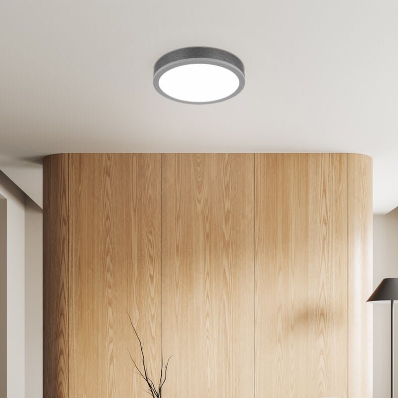 Thumbnail - Globo Lighting - Deckenleuchte Deckenlampe Holz Esszimmerlampe rund grau Flurlampe led d 30 cm