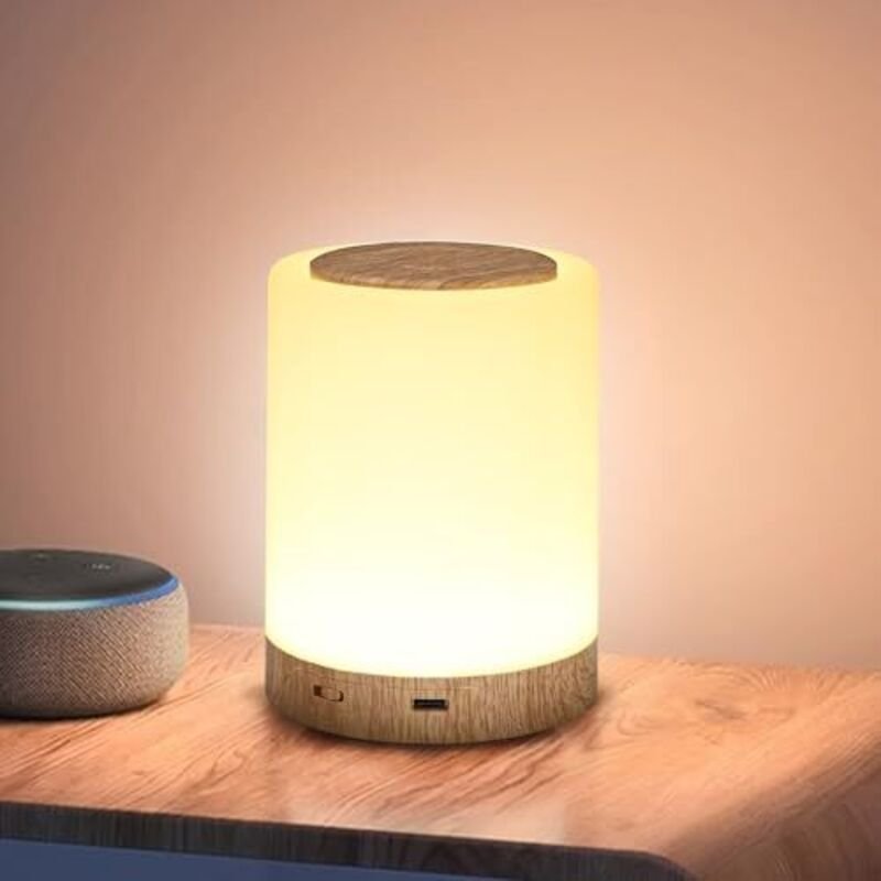 LED-Nachttischlampe, Nachtlicht mit 7 RGB-Farben und 4 Helligkeiten, Nachtlicht für Erwachsene mit integriertem Haken an...