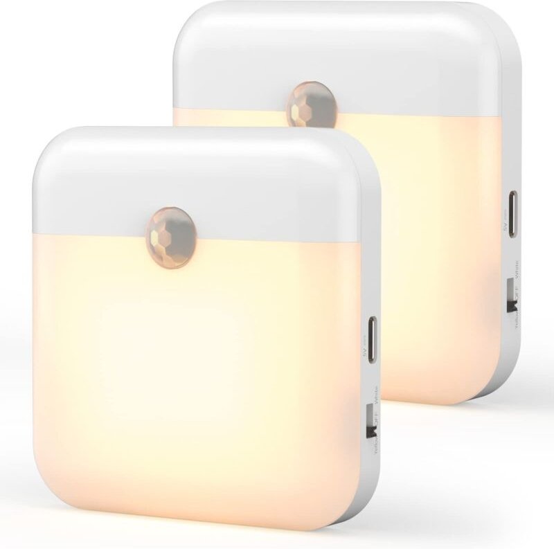 2er-Set LED-Nachtlichter, Bewegungsmelder-Nachtlicht für den Innenbereich, automatisches Nachtlicht mit Magnetbefestigun...