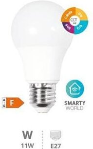 Thumbnail - GSC - Intelligente Standard-LED-Glühbirne 'A60' über wifi und Bluetooth, E27 (11W RGB+3CCT 1055lm) IP20 Ø60x125mm