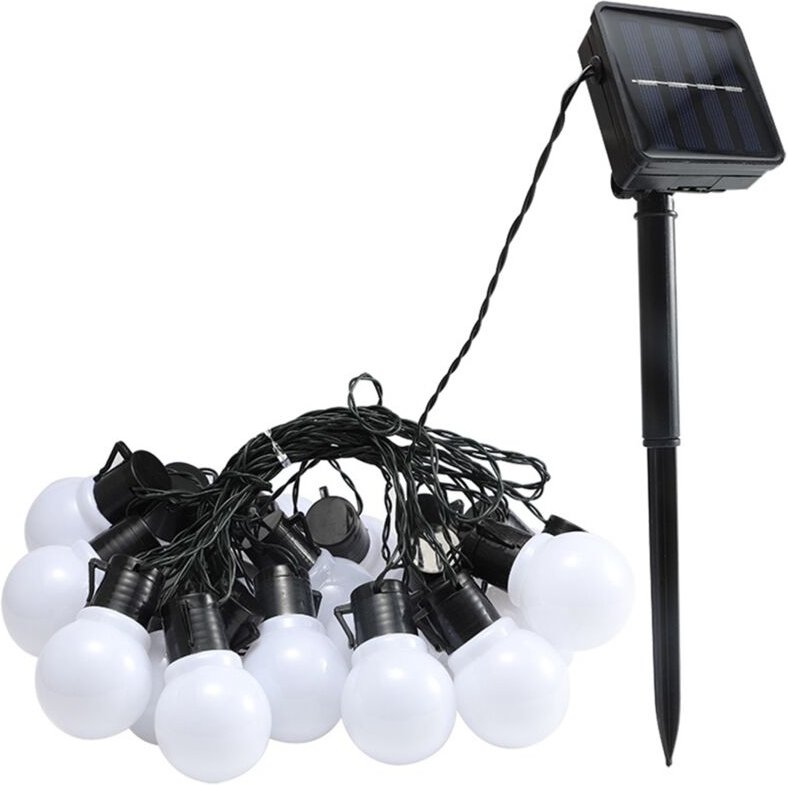 LED-Solarlampe, Power-LED-Lichterkette, Girlanden, Garten, Weihnachtsdekoration für den Außenbereich (20 Lampen)